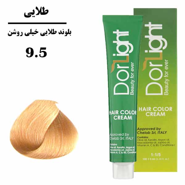 رنگ موی دورلایت ۹.۵ بلوند طلایی خیلی روشن